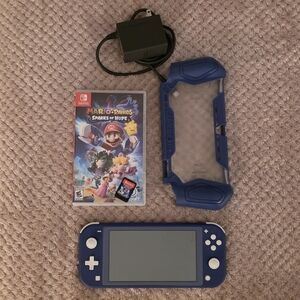 Nintendo Switch Lite Blue Bundle w/ Mario + Rabbids Sparks of Hope
